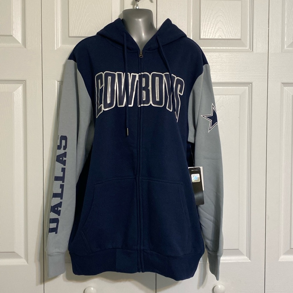 Cowboys NFL zip up hoodie, men’s Large, NWT
